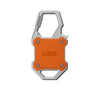 URBAN ARMOR GEAR UAG Designed for AirTag Case 1st/2nd Gen with Built-in Bottle Opener - Hard Shell Lock Case AirTag Holder Durable Locking Carabiner for Keys, Luggage & Bags, Monarch Orange/Silver