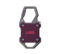 URBAN ARMOR GEAR UAG Designed for AirTag Case 1st/2nd Gen with Built-in Bottle Opener - Hard Shell Lock Case AirTag Holder Durable Locking Carabiner for Keys, Luggage & Bags, Monarch Deep Purple Synth