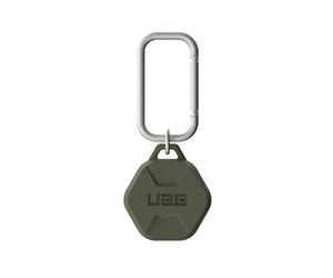 URBAN ARMOR GEAR UAG Designed for AirTag Case Scout Rugged Anti-Scratch Lightweight Silicone Protective Cover Holder with Carabiner Attachment for Keys, Pets, Backpacks - Olive