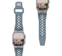URBAN ARMOR GEAR UAG Designed for Apple Watch Band 49/46/45/44mm iWatch Series Ultra 2/Ultra/4-10/SE/SE 2 Premium Sport Breathable Replacement Watch Strap, Monarch Cloud Blue/Titanium