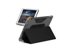 URBAN ARMOR GEAR UAG Designed for iPad 10.2 Case iPad 9th Generation 2021 iPad 8th Generation 2020, Black/Ice, Rugged Clear Multi-Angle Viewing Folio Stand with Pencil Holder Plyo Protective Cover