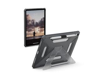 URBAN ARMOR GEAR UAG Designed for iPad Air 11" 7th Gen 2025 M3, 6th Gen 2024 M2 Case A3266 A3267 - Rugged Transparent Protective Cover with Kickstand and Pencil Holder Scout Plus Ash