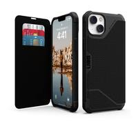URBAN ARMOR GEAR UAG Designed for iPhone 14 Plus Case Kevlar Black 6.7" Metropolis Folio Flip Wallet Rugged Protective Cover with Card Holder Compatible with Wireless Charging