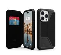 URBAN ARMOR GEAR UAG Designed for iPhone 14 Pro Case Kevlar Black 6.1" Metropolis Folio Flip Wallet Rugged Protective Cover with Card Holder Compatible with Wireless Charging