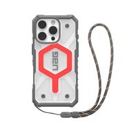 URBAN ARMOR GEAR UAG Designed for iPhone 16 Pro Case 6.3" Pathfinder Clear Active Lava Compatible with MagSafe Charging Rugged Shockproof MIL-Grade Protective Cover + Lanyard Active Lava Bundle Set