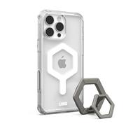 URBAN ARMOR GEAR UAG Designed for iPhone 16 Pro Max Case 6.9" Plyo Ice White Compatible with MagSafe Charging Anti-Yellowing Transparent Protective Cover + Magnetic Ring Stand Titanium Bundle Set