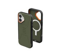 URBAN ARMOR GEAR UAG Designed for iPhone 17 Case Civilian - Compatible with MagSafe Military Grade Protective Cover, Olive/Orange