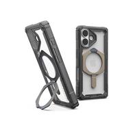 URBAN ARMOR GEAR UAG Designed for iPhone 17 Case with Kickstand Plasma XTE - Compatible with MagSafe Transparent Military Grade Protective Cover, Ash/Titanium