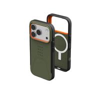 URBAN ARMOR GEAR UAG Designed for iPhone 17 Pro Case Civilian - Compatible with MagSafe Military Grade Protective Cover, Olive/Orange