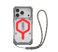 URBAN ARMOR GEAR UAG Designed for iPhone 17 Pro Case Pathfinder Clear + Wrist Lanyard Bundle - Compatible with MagSafe Luminous Glow in The Dark Military Grade Protective Cover, Active Lava