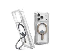 URBAN ARMOR GEAR UAG Designed for iPhone 17 Pro Case with Kickstand Plasma XTE - Compatible with MagSafe Transparent Military Grade Protective Cover, Clear/Titanium