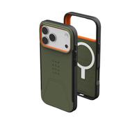URBAN ARMOR GEAR UAG Designed for iPhone 17 Pro Max Case Civilian - Compatible with MagSafe Military Grade Protective Cover, Olive/Orange