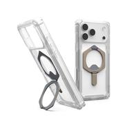 URBAN ARMOR GEAR UAG Designed for iPhone 17 Pro Max Case with Kickstand Plasma XTE - Compatible with MagSafe Transparent Military Grade Protective Cover, Clear/Titanium