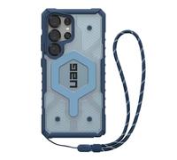 URBAN ARMOR GEAR UAG Designed for Samsung Galaxy S25 Ultra Case 6.9" Pathfinder Clear Bundle with Wrist Lanyard - Compatible with Magnetic Charging Luminous Glow in The Dark Protective Cover, Blues