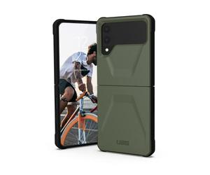 URBAN ARMOR GEAR UAG Designed for Samsung Galaxy Z Flip 4 Case 2022 Green Olive Civilian Sleek Ultra-Thin Shock-Absorbent Protective Cover