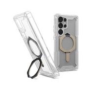 URBAN ARMOR GEAR UAG for Samsung Galaxy S25 Ultra Case 6.8" with Kickstand Plasma XTE - Compatible with Magnetic Charging Transparent Rugged Military Drop Tested Protective Cover, Clear/Titanium