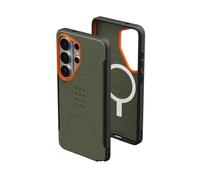URBAN ARMOR GEAR UAG for Samsung Galaxy S26 Ultra Case 6.9" Civilian - Magnetic Charging Compatible Rugged Military Drop Tested Protective Cover, Olive Drab/Orange