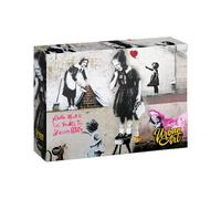 Banksy Girl On A Stool Urban Art Puzzle, Black/White