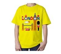 Urban Attitude Kids London Tea Time T-Shirt (Yellow) - (12-14 Years)