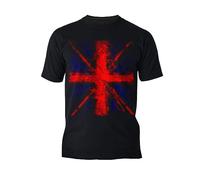 Urban Attitude London Union Jack Distressed 02 Men's T-Shirt - Black - Large