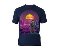 Urban Attitude Science Space NASA Astronaut Synthwave Retro 80s Nerd Geek Official Men's T-Shirt - Navy - Medium