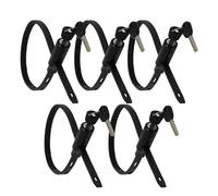 Urban August Adjustable Zip Tie Lock for Refrigerator Door Cabinet Bike Stroller Helmet - Multi-Purpose Keyed French Door Lock - Stainless Steel Fridge Lock with Key (5 Pack Keyed Alike)