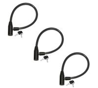 Urban August Fridge Lock with Keys - Multi-Functional Cable Keyed Lock for French-Door Refrigerators and Cabinets (Regular, Black - 3 Pack KEYED Alike)