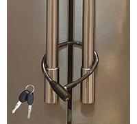 Urban August Fridge Lock with Keys - Multi-Functional Cable Keyed Lock for French-Door Refrigerators and Cabinets (Regular, Black - 2 Pack)