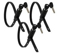 Urban August Multi-Purpose Lock - Keyed French Door Lock - Stainless Steel Refrigerator Cabinet Bike Stroller Helmet Lock (3 Pack Keyed Alike, Black)