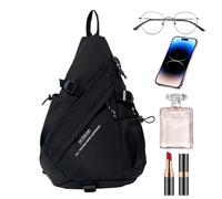 Urban backpack ling - versatile single strap pack, minimalist cardoline | durable sports chest bag, breathable filling, ample storage for walking v weekend trips, Black, Consulte la descripción