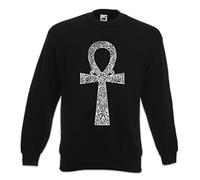 Urban Backwoods ANKH Sweatshirt Pullover Sweater - Cross Anch Egypt Egyptian Pharao Breath of Life Key of The Nile crux ansata Sizes S - 3XL Black