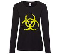 Urban Backwoods Black Biohazard Vintage Symbol Women Long Sleeve T-Shirt Black Size 2XL