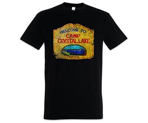 Urban Backwoods Camp Crystal Lake Vintage Sign Men T-Shirt Black Size 3XL