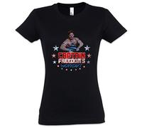 Urban Backwoods Captain FREEDOM'S Workout Women T-Shirt- Running Fitness Gym Man Commercial Schwarzenegger Science Fiction Night of The Movie Film Sizes XS - 2XL Black