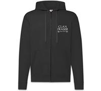 Urban Backwoods Clan Fraser Men Zipper Hoodie Hooded Sweatshirt Black Size 2XL