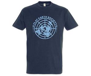 Urban Backwoods Flat Earth Society Men T-Shirt Blue Size L