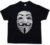 Urban Backwoods Guy Fawkes Mask Vintage Kids Boys Children T-Shirt Black Size