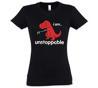 Urban Backwoods I AM Unstoppable Women T-Shirt - Tyrannosaurus Rex T-Rex Dino Dinosaurier Saurier Dinosaur Fun Monster Bambi Killed Nerd Who Joke Comedy Nerd Hipster Indie Sizes XS - 2XL Black