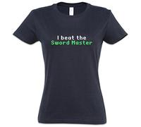 Urban Backwoods I Beat The Sword Master Women T-Shirt Blue Size M