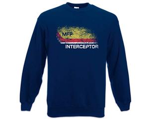Urban Backwoods Inter I Main Force Patrol Logo Sweatshirt Pullover Sweater - Miller Fury Mad Road Max Sweatshirt Pullover Sweater Blue
