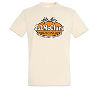 Urban Backwoods J. J. Mcclure Racing Men T-Shirt Beige Size M