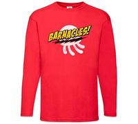 Urban Backwoods Jellyfishing Barnacles Men Long Sleeve T-Shirt Red Size XL