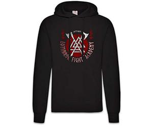 Urban Backwoods Lothbrok Fight Academy Hoodie Hooded Sweatshirt Sweater Black Size XL