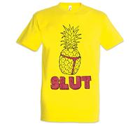 Urban Backwoods Pineapple Slut Men T-Shirt Yellow Size XL