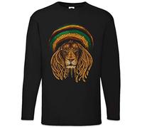Urban Backwoods Rastafari Lion III Men Long Sleeve T-Shirt Black Size 2XL