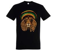 Urban Backwoods Rastafari Lion III Men T-Shirt Black Size 2XL