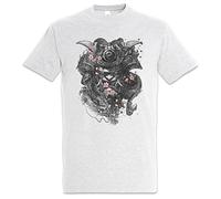 Urban Backwoods Samurai Cherry Blossoms Men T-Shirt Grey Size M