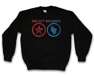 Urban Backwoods Select Manner Sweatshirt Pullover Sweater Sweat - Symbols Jack Commander Mass Good Effect Evil Normandy Sheppard Sign Sizes S - 3XL Black