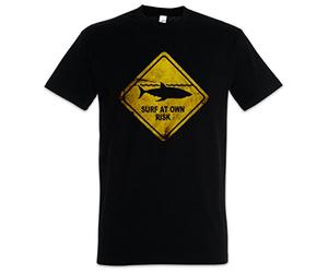 Urban Backwoods Shark Warning Sign Men T-Shirt Black Size XL
