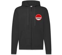Urban Backwoods Space 1999 Research LSRO Logo Men Zipper Hoodie Hooded Sweatshirt Black Size M